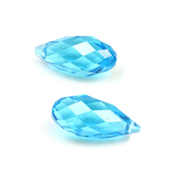 20 stk/sett Krystallperler Teardrop fasettert Krystall 09 09 09