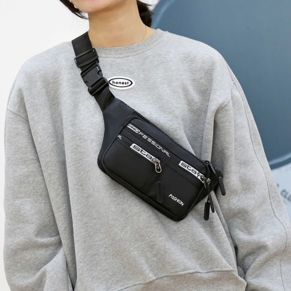 Outdoor Fanny Pack Sport Vattentät Väska SVART black