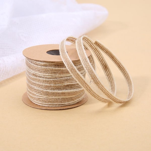10M/Rull Naturligt Jute Rep Presentförpackning Webbing BRUN Brown