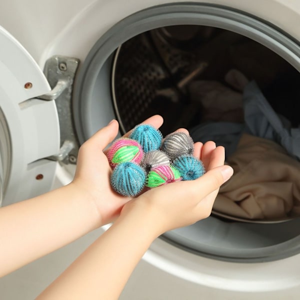 Nylon Magic Laundry Ball Hårfjerner SVART SVART Black