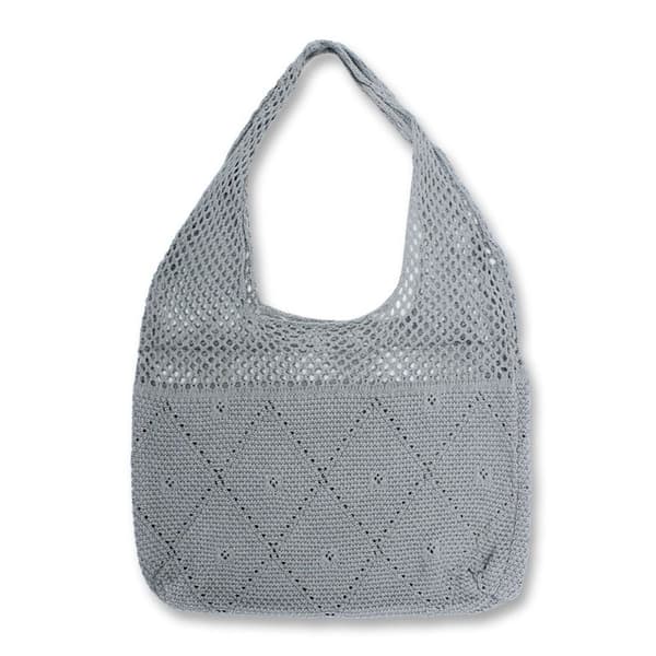 Stickad Virkad Axelväska Ljusgrå light grey