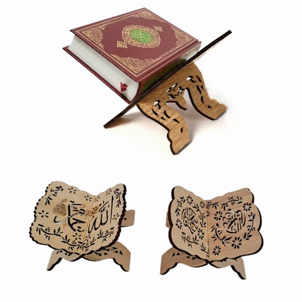 Eid Mubarak Træ Quran Hellig Bog Hylde Bog Holder