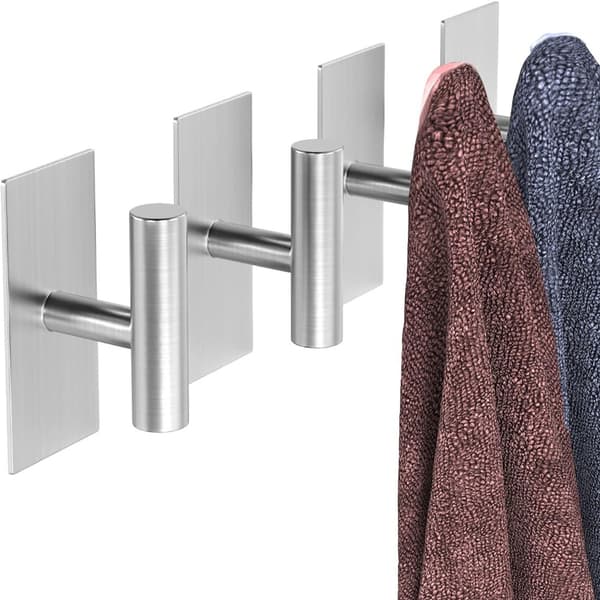 4 kpl Pyyhekoukkuja Takin Säilytys Seinäkoukkuja Silver 4 Pcs-4 Pcs