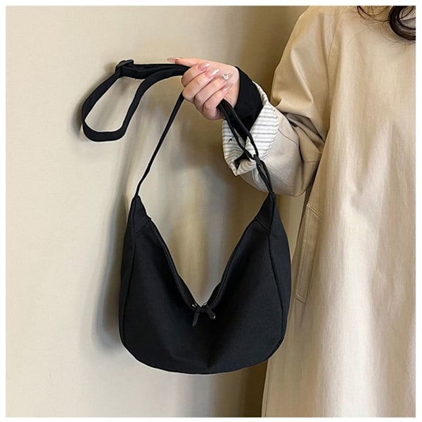 Dumpling Messenger Bag Canvas Underarm Bag VIT white