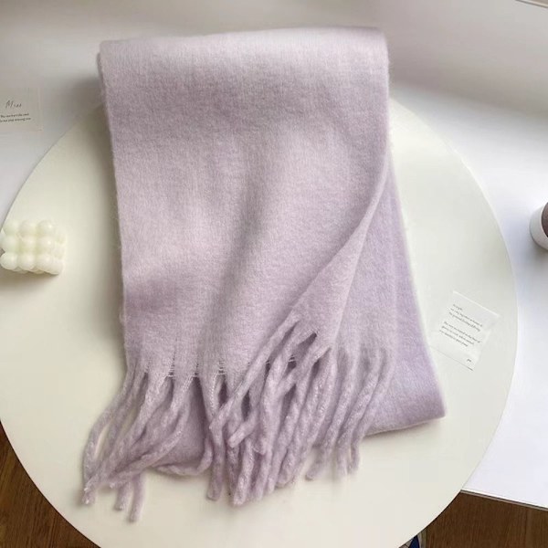 Vinter Cashmere tørklæde Lang kvast tørklæder LYS LILLA Light purple