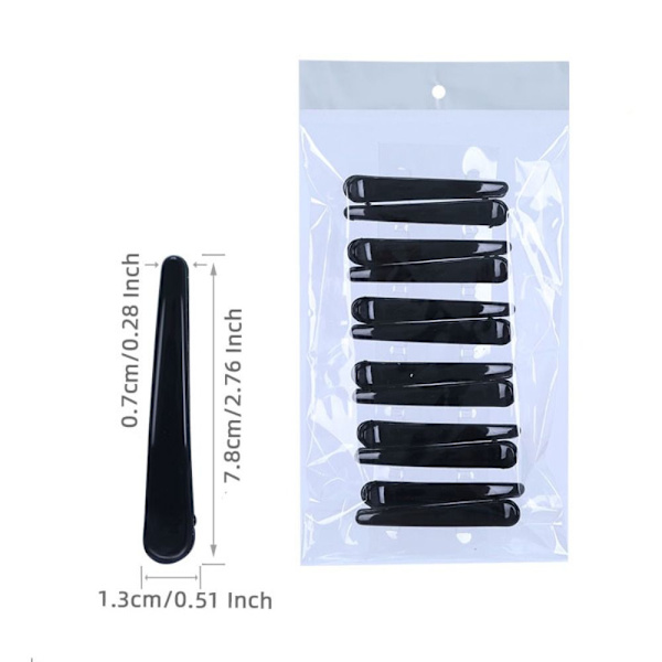 12 kpl Parturi-kampaamon hiusneulat, yksipiikkiset hiusklipsit 7.8cmbright black