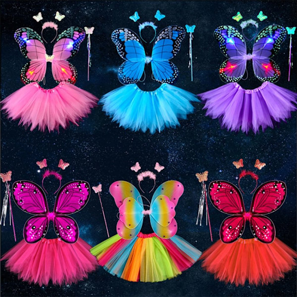 Lasten pukurekvisiitta Butterfly Wings -setit 11 11 11