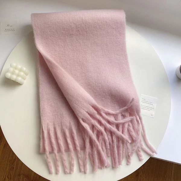 Vinter Cashmere tørklæde Lange kvast tørklæder PINK Pink