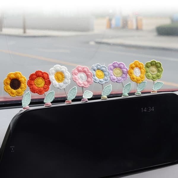 Solsikke Ornament Ristende Hode Blomst SETT Set