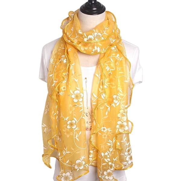 Dameskjerf Sjal Hodeplagg GUL Yellow