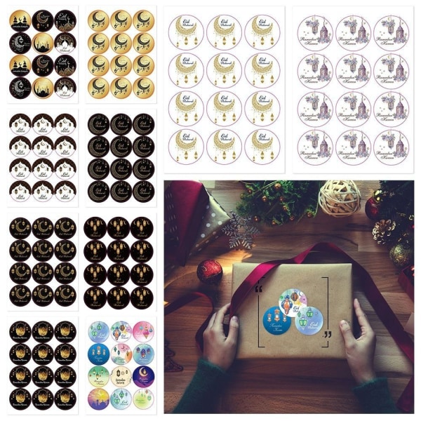EID Mubarak Papirklistermærker Gaveetiketter Sticker STYLE 10 STYLE 10