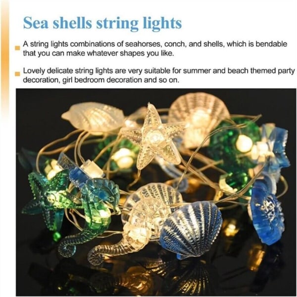 String Lights LED-lampor VIT SHELL STYLE VIT SHELL STYLE White Shell Style