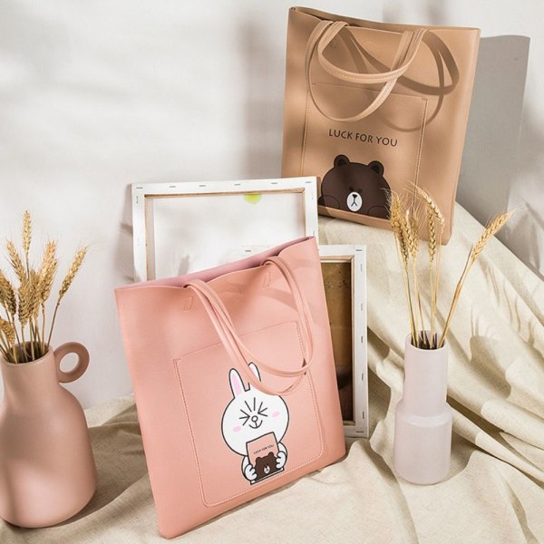 Sarjakuva Ostoskassi Naisten Käsilaukut PINK RABBIT RABBIT pink rabbit-rabbit