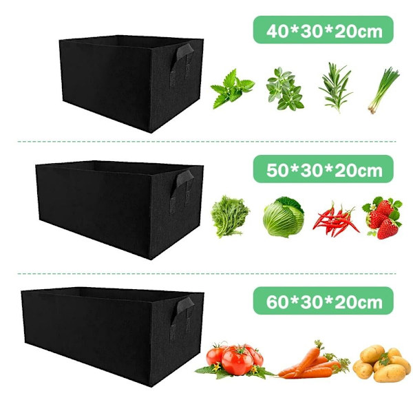 Haveplantepose Grow Bag 60X30X20CM 60x30x20cm