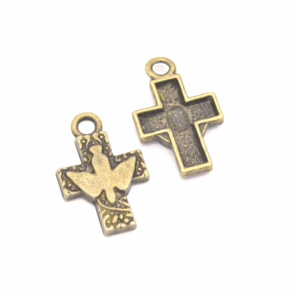 Cross Charms Metall Rosenkrans Center Pendant Small Cross Charms