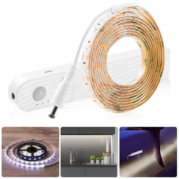 LED Lysstripe PIR Bevegelsessensor VARM HVIT 2M Warm white 2m