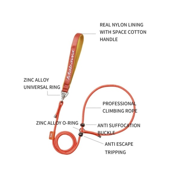 Slip Bly Hundebånd Hundetreningsbånd ORANSJE Orange