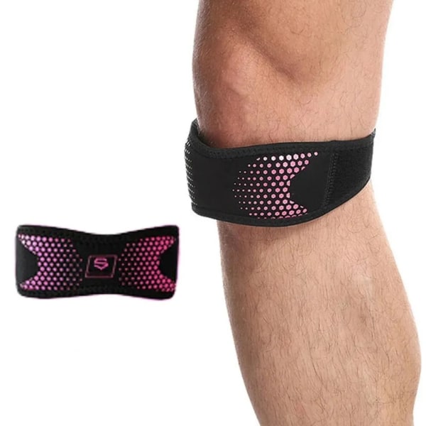 1 STK Justerbar knæpude Knæ smertelindring Patella Stabilizer PINK pink