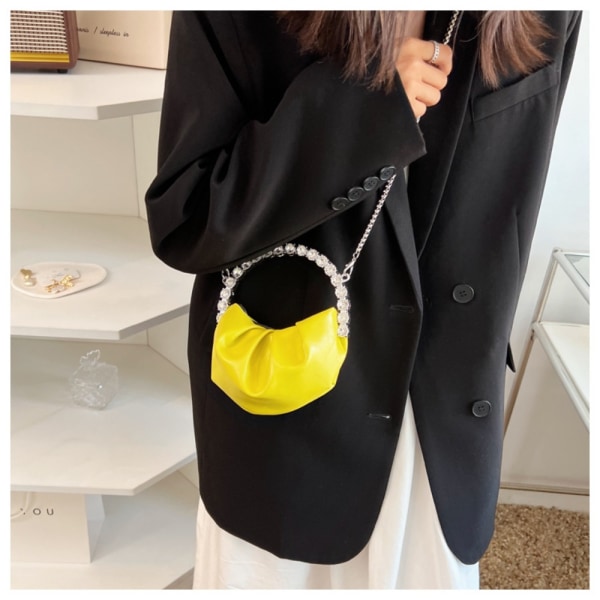 PU Läder Handväska Mini Crossbody Väska VIT White