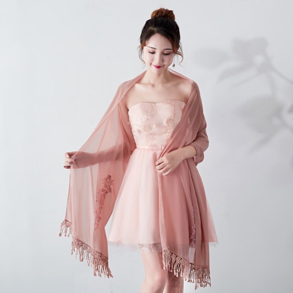 Lace Shawl Wedding Cape TUMMAN PINK Dark pink