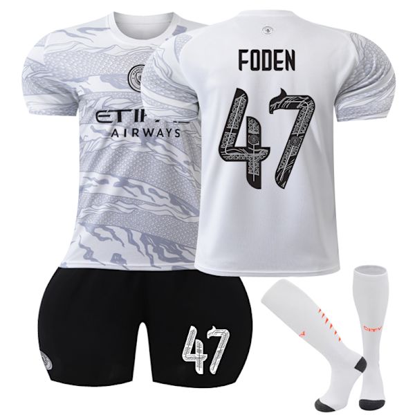 23-24 Manchester City Minnesmerke Hjemme Fotballtrøye Barn Nr. 47 Foden 24
