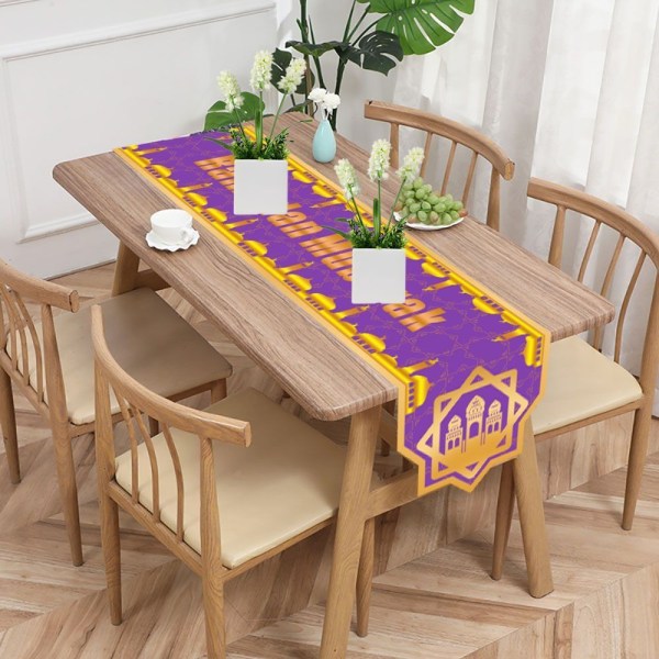 Ramadan Decoration Table Runner Home Pöytäliina PURPURIA TYYLI1 purple style1-style1