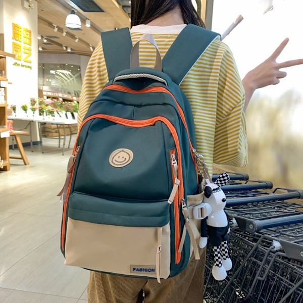 Naisten söpöt reput Multi-Pocket koulureppu MUSTA black
