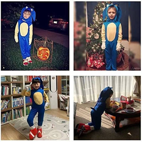 Sony Cartoon Cosplay Jumpsuit Børn Sonic Anime kostumedragt M