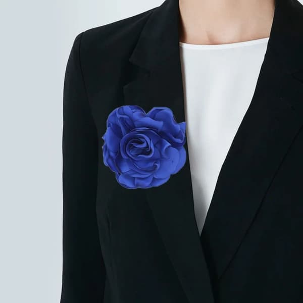 Stor Blomsterbrosch Franska Kvinnor Corsage GRÅ grey
