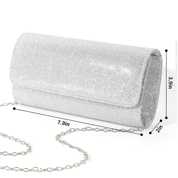 1 stk Clutch Håndtaske SØLV silver