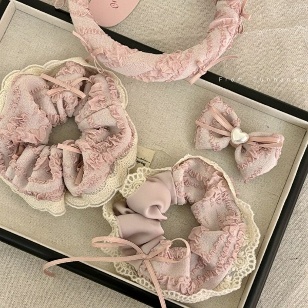 Bow Hairband Pink Crunchies 4 4 4