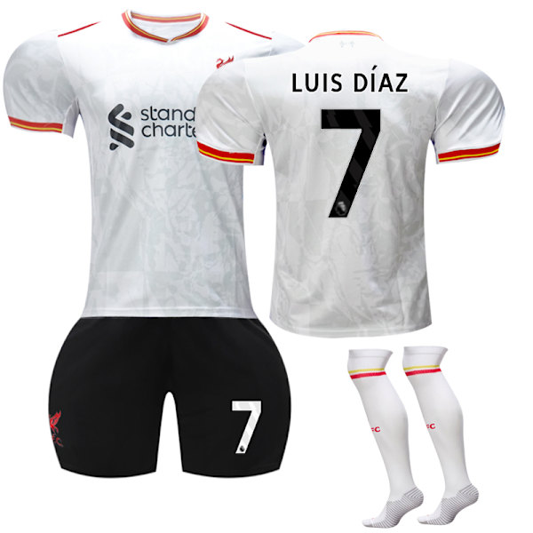 Liverpoolin 2024-2025 Vieraspaita Lapsille, Sukat Mukana, Nro 7 Luis Diaz 26