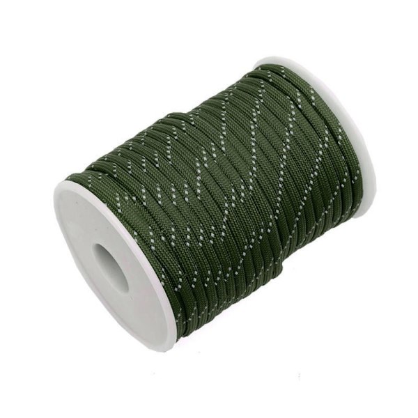 Reflekterende 550 Paracord Tau Fallskjermsnor Snor MØRKEGRØNN dark green