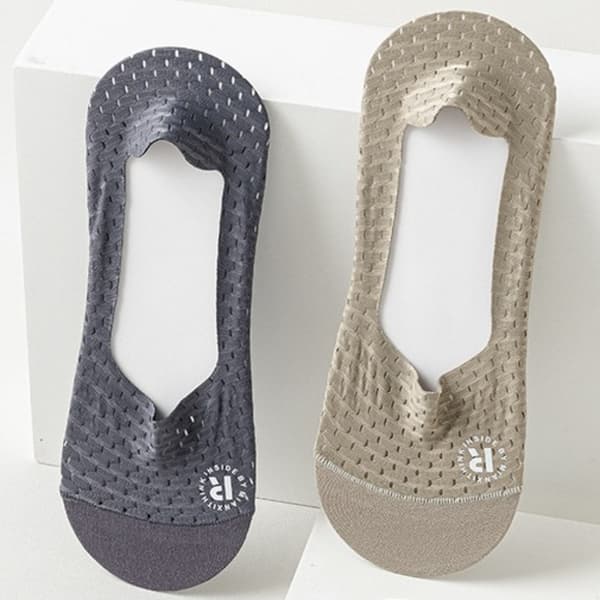 1 par herrskor Båtsockor Is Silke Mörkgrå dark grey