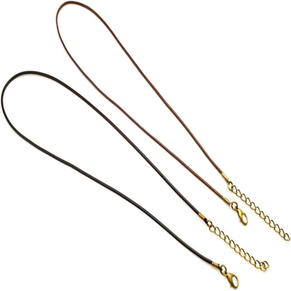 Bronsvaxrep Halsband Rep Svart läderrep