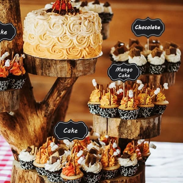 Juustovalikoima Liitutaulu Cupcake-koristeet