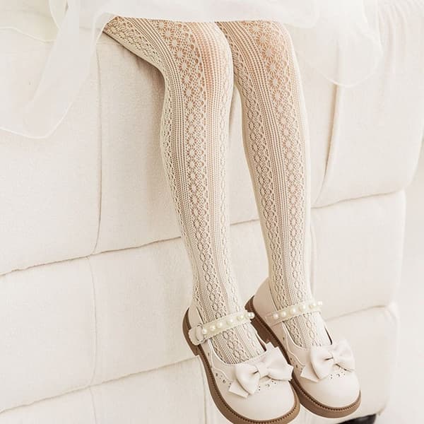Mesh Strømpebukser Jenter Strømper BEIGE M beige M