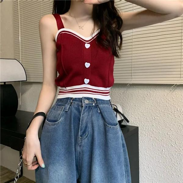 Topit Naisten Neulottu Love Button Tight CLARET Claret