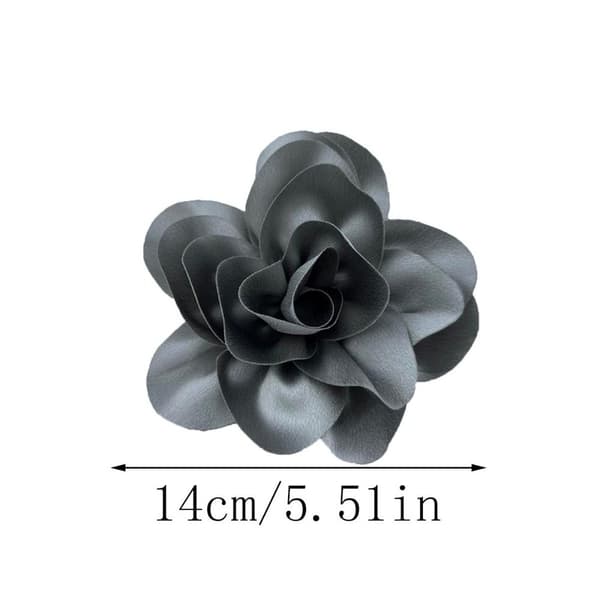 Stor Blomsterbrosch Franska Kvinnor Corsage GRÅ grey