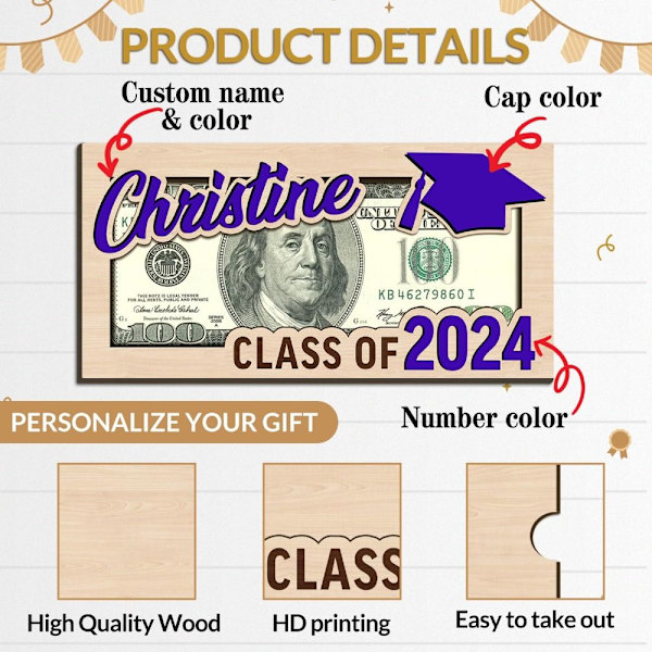 Graduation Money Holders Graduation Card RØDT red