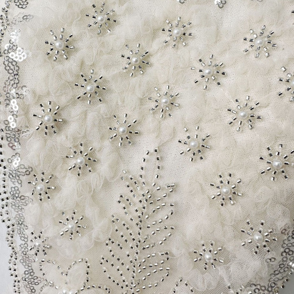 Mesh blonder brodert stoff Patch Blomst klut klistremerke brystet