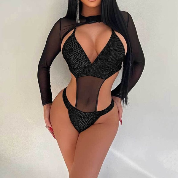 Badkläder Bikini Set BLACK SNAKE TEXTURE S Black Snake Texture S