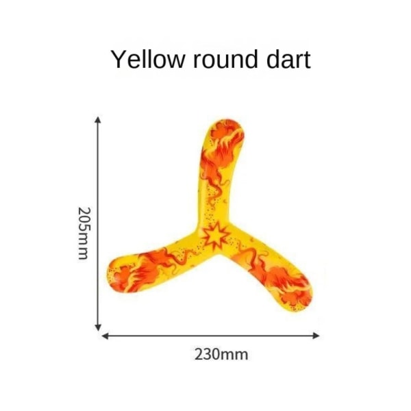 Tre-blads Boomerang Dart Ball leketøy GUL Yellow