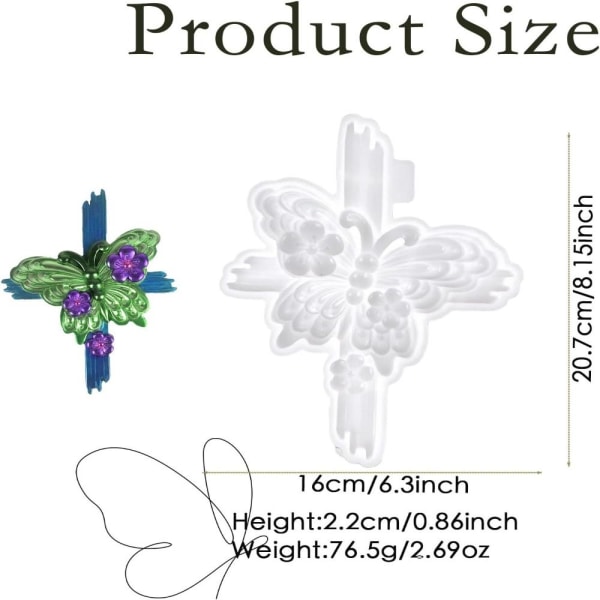 3D Cross Butterfly Resin Silikone Forme Cross Butterfly Resin