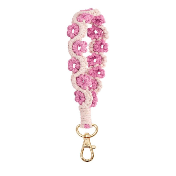 Håndleddsrem nøkkelring Flettet nøkkelring ROSA Pink