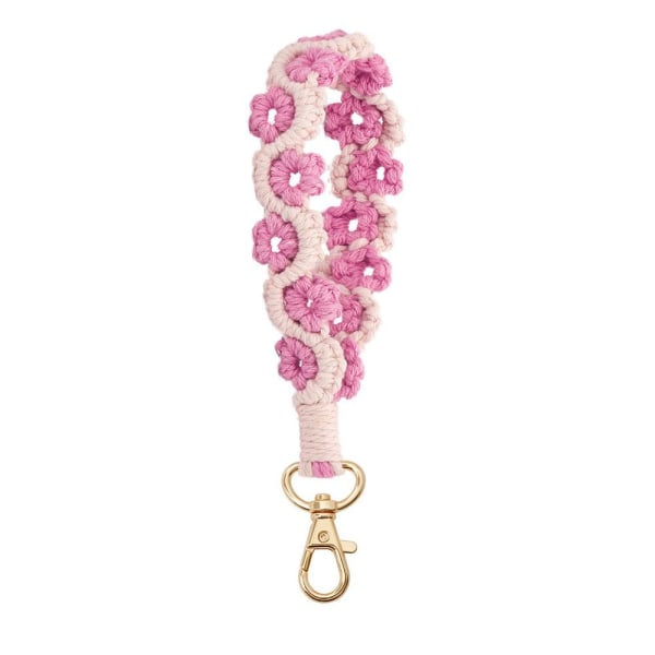 Handledsrem Nyckelring Flätad nyckelring ROSA Pink