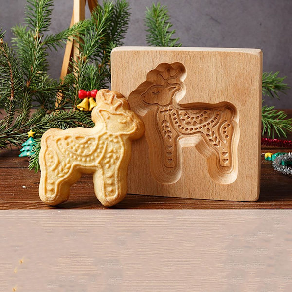 Træ Cookieforme Bageform DIY Cookie Stempel