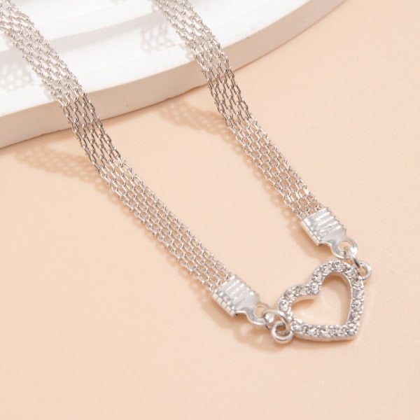 Diamond Heart Infinite Symbol -nilkkakoru Geometrinen metalliketju 2 2 2