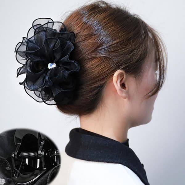 Hårklämma med blomma för hästsvans STYLE2 STYLE2 style2