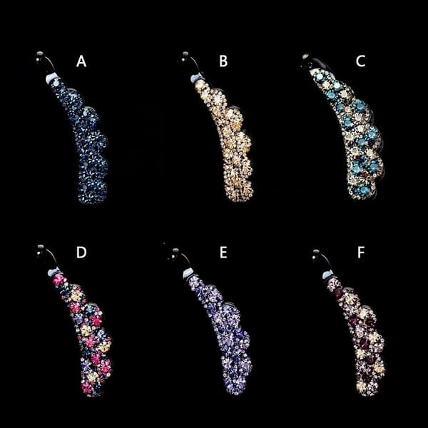 Rhinestones Bananklips Krystall Hårklyper A A A